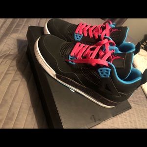 Blue and pink Girls Air Jordan 4 Retro